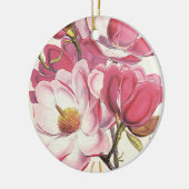  Magnolia Blossom, roze tuinbloemen Keramisch Ornament (Links)