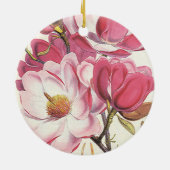  Magnolia Blossom, roze tuinbloemen Keramisch Ornament (Achterkant)