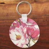  Magnolia Blossom, roze tuinbloemen Sleutelhanger (Voorkant)