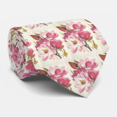  Magnolia Blossom, roze tuinbloemen Stropdas (Opgerold)