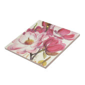 Magnolia Blossom, roze tuinbloemen Tegeltje (Zijkant)