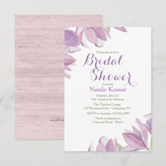 Magnolia Blossom - Uitnodiging (Voorkant / Achterkant)