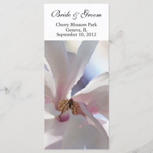Magnolia Blossom Wedding Program Kaart (Voorkant)
