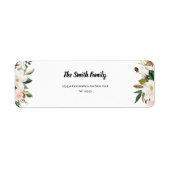 Magnolia Blossom Wedding Return Address Label (Voorkant)