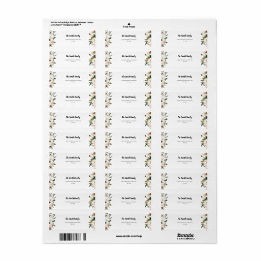 Magnolia Blossom Wedding Return Address Label (Full Sheet)