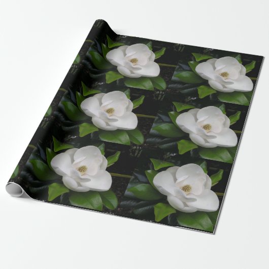 Magnolia Blossom Wrapping Paper Cadeaupapier (Uitgerold)