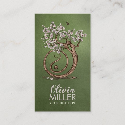 Magnolia Blossom Yin Yang Tree Visitekaartje (Voorkant)