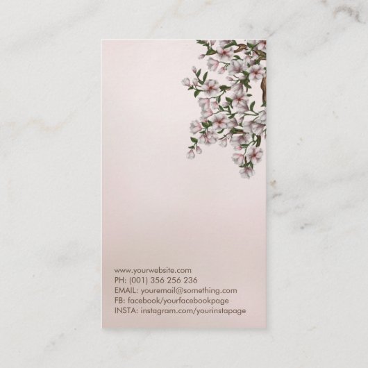 Magnolia Blossom Yin Yang Tree Visitekaartje (Achterkant)