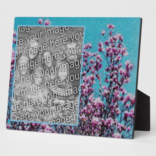 Magnolia Blossoms Blue Sky Art Voeg je eigen foto  Fotoplaat (Zijkant)