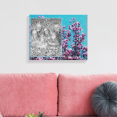 Magnolia Blossoms Blue Sky Creëer Uw eigen foto Canvas Afdruk (Insitu (Woonkamer))
