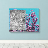 Magnolia Blossoms Blue Sky Creëer Uw eigen foto Canvas Afdruk (Insitu (Houten vloer))