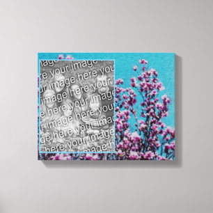 Magnolia Blossoms Blue Sky Creëer Uw eigen foto Canvas Afdruk
