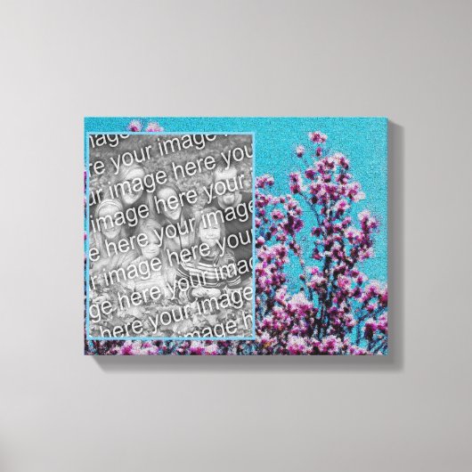 Magnolia Blossoms Blue Sky Creëer Uw eigen foto Canvas Afdruk (Voorkant)