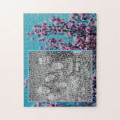 Magnolia Blossoms Blue Sky Painting Uw foto toevoe Legpuzzel (Verticaal)