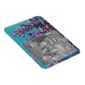 Magnolia Blossoms Blue Sky Painting Uw foto toevoe Magneet (Rechterzijde)