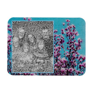 Magnolia Blossoms Blue Sky Painting Uw foto toevoe Magneet