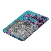 Magnolia Blossoms Blue Sky Painting Uw foto toevoe Magneet (Linkerzijde)