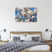 Magnolia Blossoms/Blue Sky Wrapped Canvas Print (Insitu (Slaapkamer))