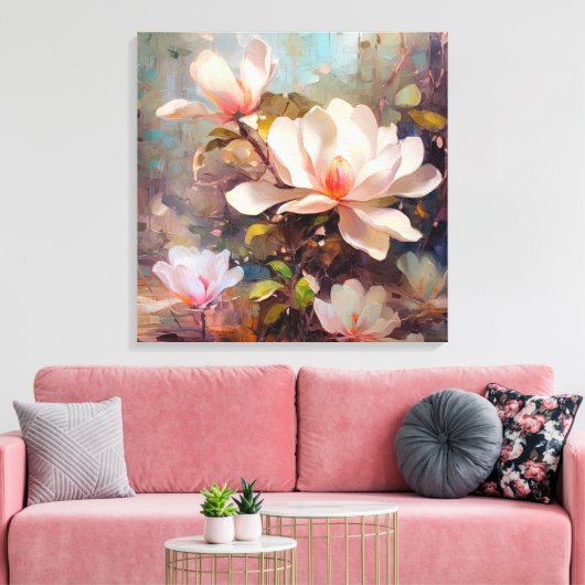 Magnolia Blossoms Fine Art Canvas Afdruk (Insitu (Woonkamer))