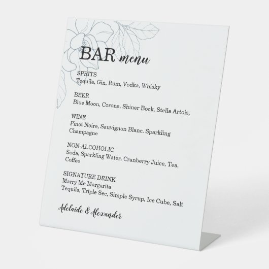 Magnolia Blue Reclamebord Met Voetstuk (Voorkant)