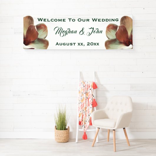 Magnolia Blush - Bruiloft Banner - 2.5' x 8' (Insitu)