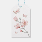 Magnolia Blush Pink Butterfly Baby shower Favor Cadeaulabel (Achterkant)