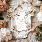 Magnolia Blush Pink Butterfly Baby shower Favor Cadeaulabel