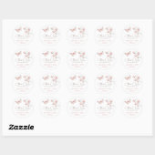 Magnolia Blush Pink Butterfly Baby shower Favor Ronde Sticker (Vel)