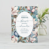 Magnolia Blush Roze Bloemen Vrijgezellenfeest Kaart (Staand voorkant)