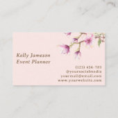 Magnolia | Blush roze en White Minimalist Floral Visitekaartje (Achterkant)