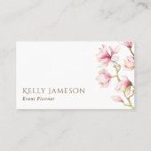 Magnolia | Blush roze en White Minimalist Floral Visitekaartje (Voorkant)