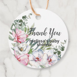Magnolia blush wit baby shower op maat bedankjes labels