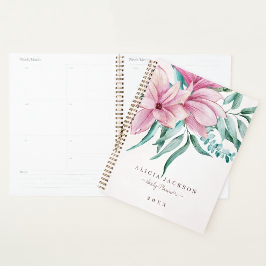 Magnolia boeket waterverf vrouwelijk bedrijf planner (Display)