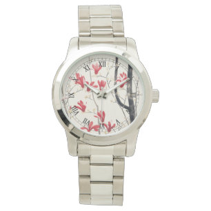 Magnolia boom door Kobayashi Kokei, Japanse Kunst Horloge
