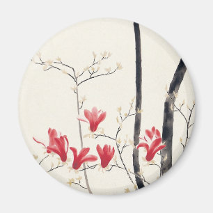 Magnolia boom door Kobayashi Kokei, Vintage Natuur Magneet