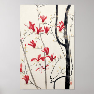 Magnolia Boom door Kobayashi Kokei, Vintage Natuur Poster