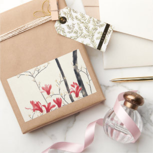 Magnolia boom door Kobayashi Kokei, Vintage Natuur Rechthoekige Sticker