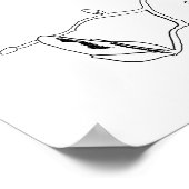 Magnolia Botanische Lijntekening Poster (Hoek)