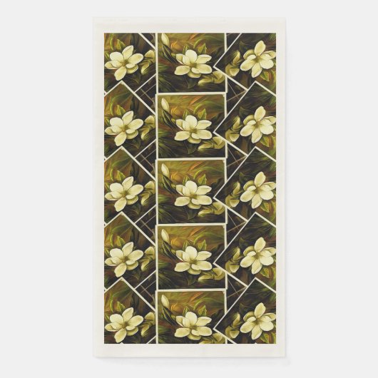  Magnolia Botanische schilderende mashup Servet (Voorkant)