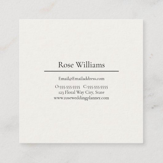 Magnolia Botanische Stilleven Elegante Bloemen Vierkante Visitekaartje (Achterkant)