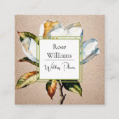 Magnolia Botanische Stilleven Elegante Bloemen Vierkante Visitekaartje (Voorkant)