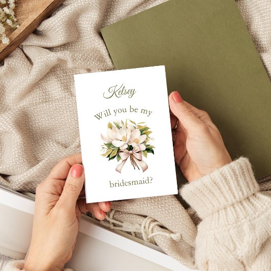 Magnolia Bouquet | Bruidsmeisje voorstel Kaart