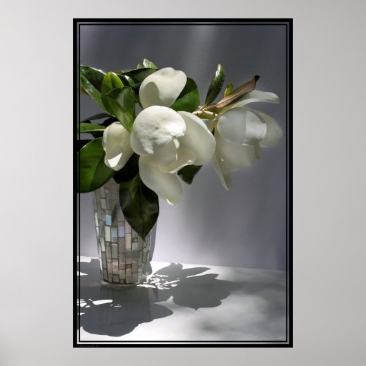 Magnolia Bouquet Poster -40x60 -andere maten ook (Voorkant)