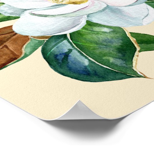 Magnolia Bouquet Weddenschap Print (Hoek)