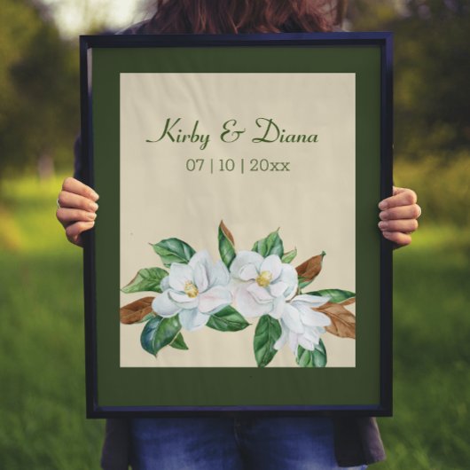  Magnolia Bouquet Weddenschap Print