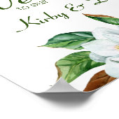 Magnolia Bouquet Weddenschap Welkom Poster (Hoek)