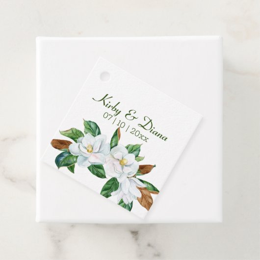  Magnolia Bouquet Wedding Bedankjes Labels (In situ)