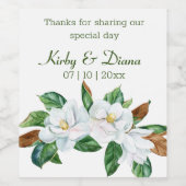 Magnolia Bouquet Wedding Wijn Etiket (Enkel label)