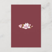 Magnolia Bourgondië Floral bruiloft informatie Informatiekaartje (Achterkant)