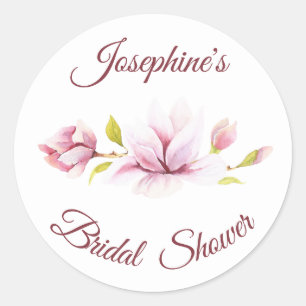 Magnolia Bourgondië Floral Vrijgezellenfeest Ronde Sticker